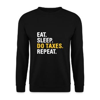 Drôles de comptables Dictons Impôts - Sweat-shirt Unisexe - noir - Devant - Alina (178cm) & Michal (187cm)