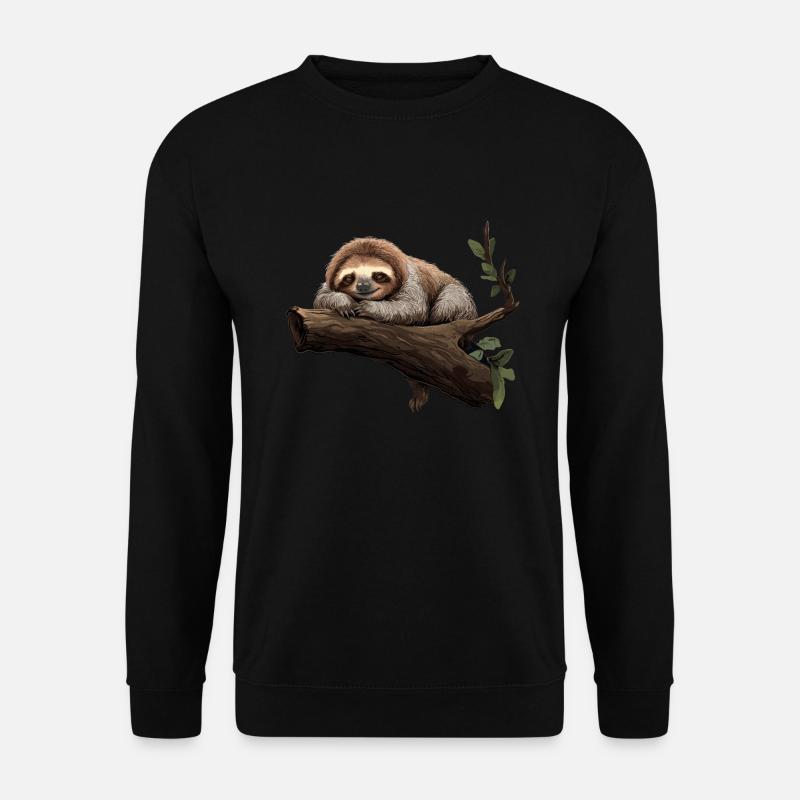 Faultier Sloth Tier Faultier Baby Wildnis - Unisex Pullover - Schwarz