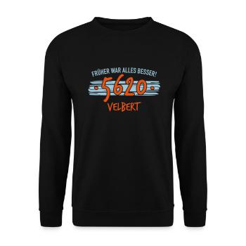 Früher 5620 Velbert - Unisex Pullover - Schwarz - Vorne - Alina (178cm) & Michal (187cm)