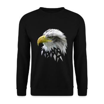 White-tailed eagle low poly polygons geometric - Unisex Sweatshirt - black - Front - Alina (178cm) & Michal (187cm)