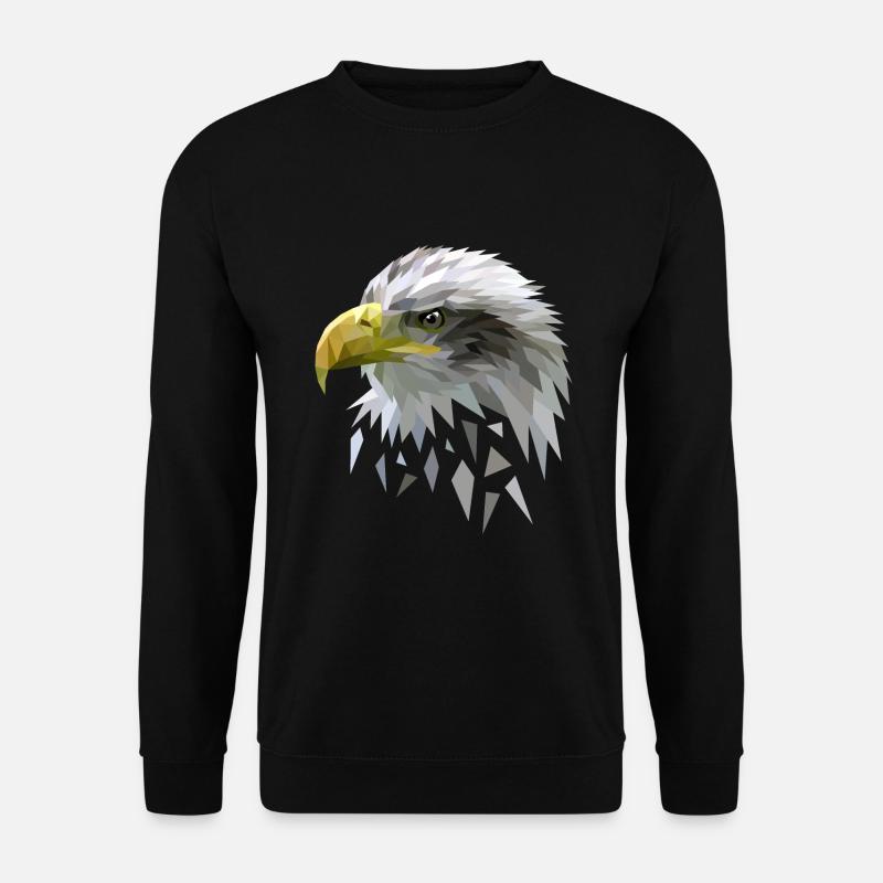 Pygargue à queue blanche low polygones géométriques - Sweat-shirt Unisexe - noir