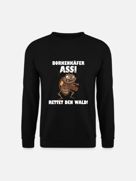 Borkenkäfer Assi - Rettet den Wald. - Unisex Pullover - Schwarz