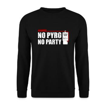 No pyro no party salut - Unisex Pullover - Schwarz - Vorne - Alina (178cm) & Michal (187cm)
