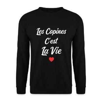 les copines c'est la vie - Sweat-shirt Unisexe - noir - Devant - Alina (178cm) & Michal (187cm)