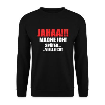 Zeitloses Aufschieben - Unisex Pullover - Schwarz - Vorne - Alina (178cm) & Michal (187cm)