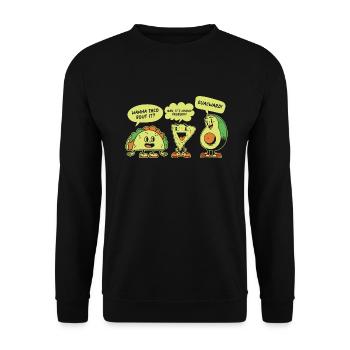 Funny Saying Taco Nacho Avocado Humor Funny - Unisex Sweatshirt - black - Front - Alina (178cm) & Michal (187cm)