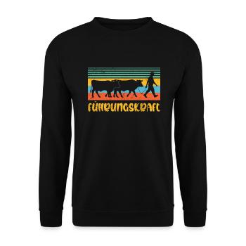 Führungskraft Kühe Landwirt Bauer Geschenkidee - Unisex Pullover - Schwarz - Vorne - Alina (178cm) & Michal (187cm)