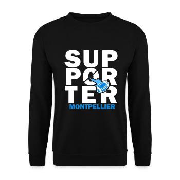 rugby montpellier fan supporter rugby - Sweat-shirt Unisexe - noir - Devant - Alina (178cm) & Michal (187cm)