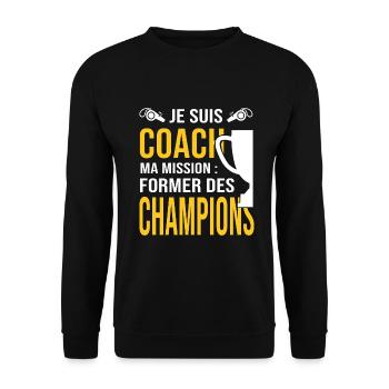 Coach entraineur capitaine équipe sport - Sweat-shirt Unisexe - noir - Devant - Alina (178cm) & Michal (187cm)