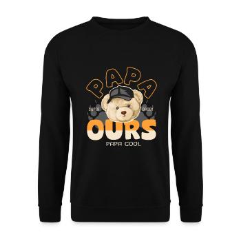 Papa ours papa cool cadeau papa - Sweat-shirt Unisexe - noir - Devant - Alina (178cm) & Michal (187cm)