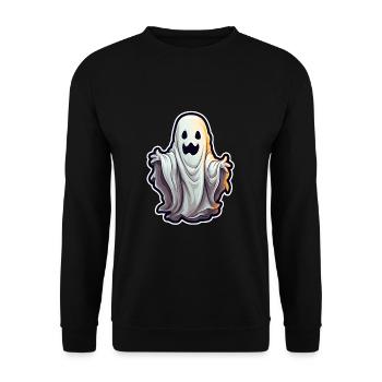 Gespenst Halloween - Unisex Pullover - Schwarz - Vorne - Alina (178cm) & Michal (187cm)