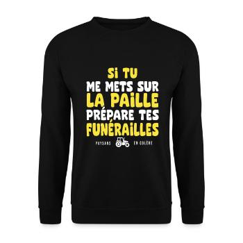 paysans en colere agriculteur agricultrice - Sweat-shirt Unisexe - noir - Devant - Alina (178cm) & Michal (187cm)