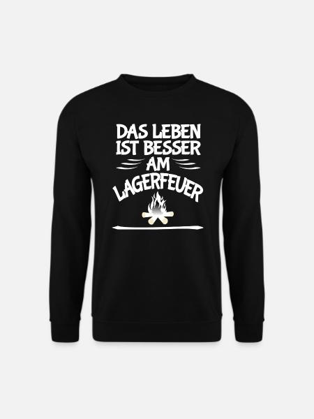 Das Leben ist besser am Lagerfeuer - Unisex Pullover - Schwarz