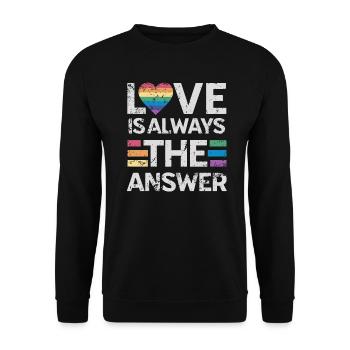 L’amour est toujours la réponse - Liebe ist die Antwort - Sweat-shirt Unisexe - noir - Devant - Alina (178cm) & Michal (187cm)