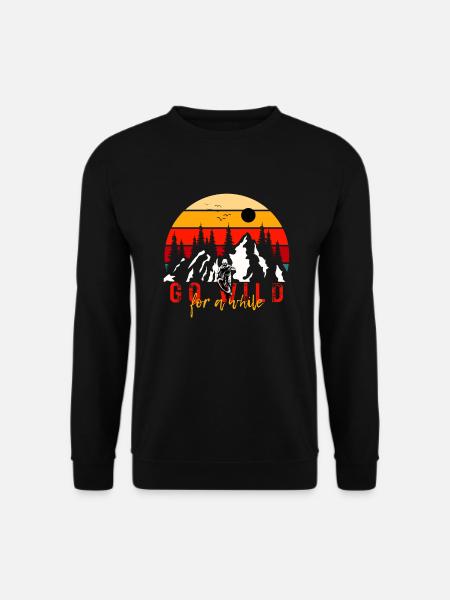 Go Wild - for a while - Mountainbike - MTB - Unisex Pullover - Schwarz