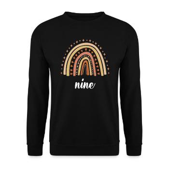 Orange Rainbow Nine Years 9th Birthday - Unisex Sweatshirt - black - Front - Alina (178cm) & Michal (187cm)
