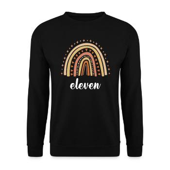 Orange Rainbow Onze ans 11e anniversaire - Sweat-shirt Unisexe - noir - Devant - Alina (178cm) & Michal (187cm)