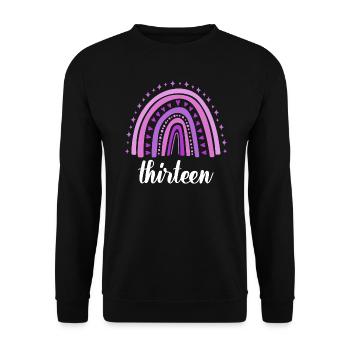 Purple Rainbow Treize ans 13e anniversaire - Sweat-shirt Unisexe - noir - Devant - Alina (178cm) & Michal (187cm)