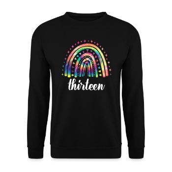 Tie Dye Rainbow Treize ans 13e anniversaire - Sweat-shirt Unisexe - noir - Devant - Alina (178cm) & Michal (187cm)