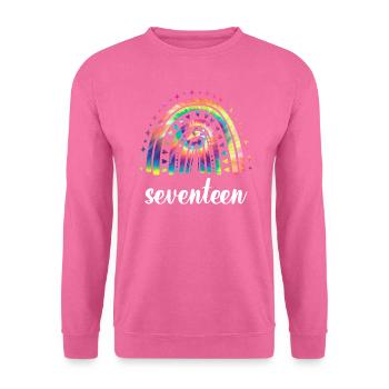 Tie Dye Regenbogen Siebzehn Jahre 17. Geburtstag - Unisex Pullover - Pink - Vorne