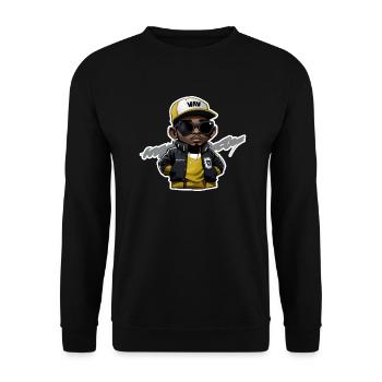 Petit coup de tête hip hop (jaune) - Sweat-shirt Unisexe - noir - Devant - Alina (178cm) & Michal (187cm)