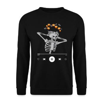 Meme Skeleton Dark Aesthetics Funny - Unisex Sweatshirt - black - Front - Alina (178cm) & Michal (187cm)