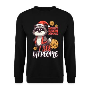 Je vois des gens gros - Noël - Sweat-shirt Unisexe - noir - Devant - Alina (178cm) & Michal (187cm)