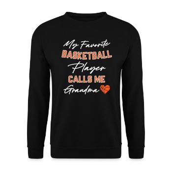 Mon joueur de basket préféré m’appelle grand-mère - Sweat-shirt Unisexe - noir - Devant - Alina (178cm) & Michal (187cm)