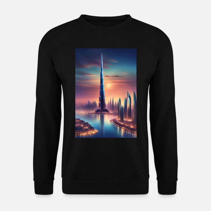 Large skyscraper in a city - Unisex Sweatshirt - black