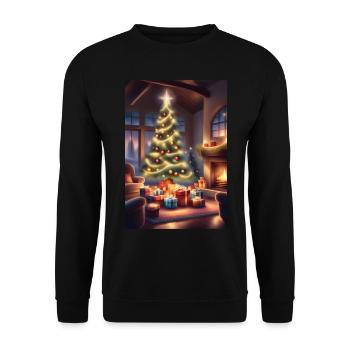 Cozy christmas home - Unisex Sweatshirt - black - Front - Alina (178cm) & Michal (187cm)
