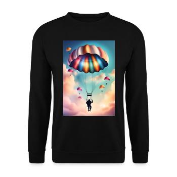 Colorful parachute - Unisex Sweatshirt - black - Front - Alina (178cm) & Michal (187cm)