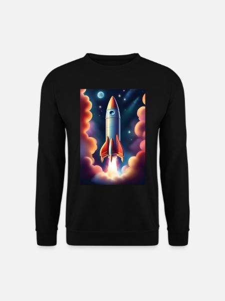 Fusée volant dans l’espace - Sweat-shirt Unisexe - noir
