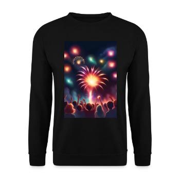 Stunning fire works show - Unisex Sweatshirt - black - Front - Alina (178cm) & Michal (187cm)