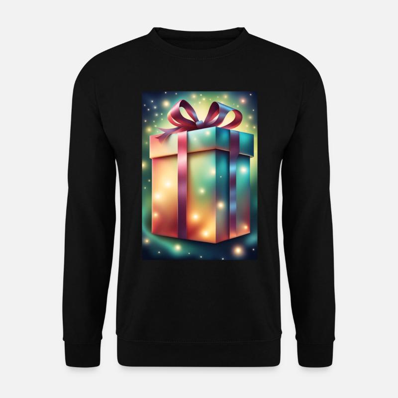 Big giftbox in green lights - Unisex Sweatshirt - black