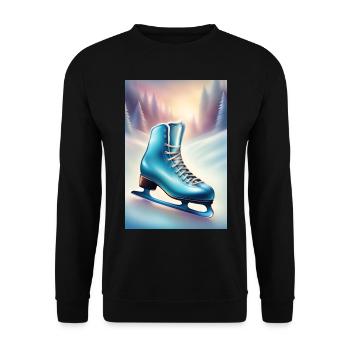 Ich liebe Eiskunstlauf - Unisex Pullover - Schwarz - Vorne - Alina (178cm) & Michal (187cm)