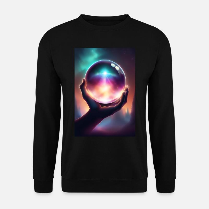 Magic crystal ball in hand - Unisex Sweatshirt - black