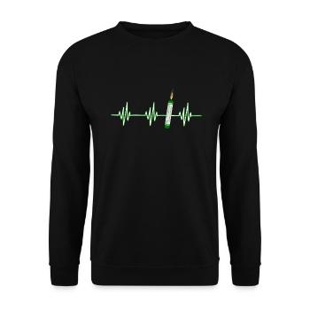 Heartbeat Pyro Cracker - Unisex Sweatshirt - black - Front - Alina (178cm) & Michal (187cm)