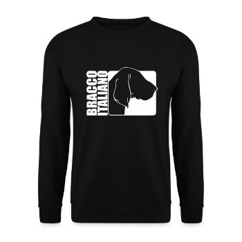 Bracco Italiano Profil Jagdhund Jagdhunde Wilsigns - Unisex Pullover - Schwarz - Vorne - Alina (178cm) & Michal (187cm)