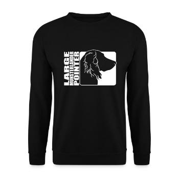 Large Munsterlander Pointer Profil Hunde Wilsigns - Unisex Pullover - Schwarz - Vorne - Alina (178cm) & Michal (187cm)
