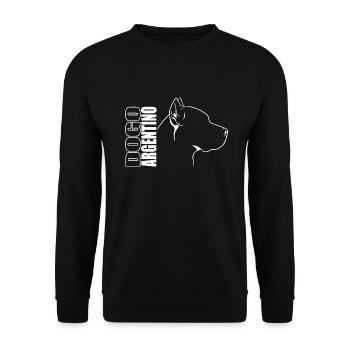 Dogue Argentino Profil Chiens Chien Wilsigns - Sweat-shirt Unisexe - noir - Devant - Alina (178cm) & Michal (187cm)