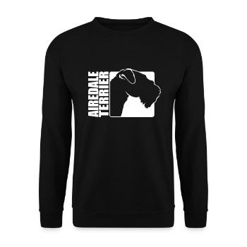 Airedale Terrier Profile Dog Dogs Wilsigns - Unisex Sweatshirt - black - Front - Alina (178cm) & Michal (187cm)