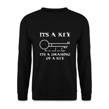 It s a key Jack Sparrow Fluch der Karibik Geschenk - Unisex Pullover - Schwarz - Vorne - Alina (178cm) & Michal (187cm)
