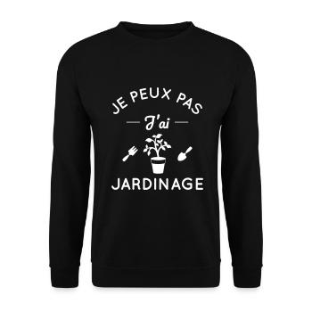 Je peux pas j'ai jardinage - Sweat-shirt Unisexe - noir - Devant - Alina (178cm) & Michal (187cm)