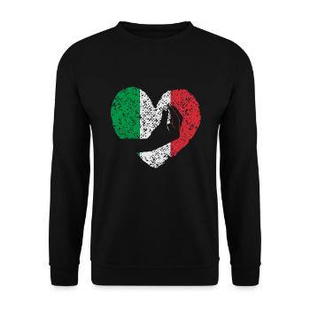Italy. Typical Italian hand gesture with heart. - Unisex Sweatshirt - black - Front - Alina (178cm) & Michal (187cm)