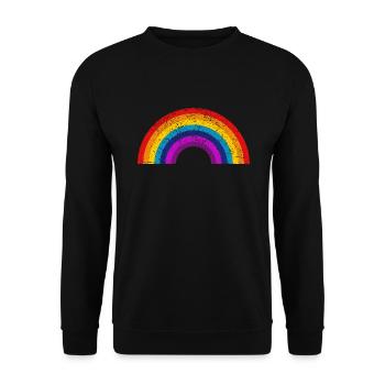 Regenbogen Flagge LGBTQ CSD Gay Pride - Unisex Pullover - Schwarz - Vorne - Alina (178cm) & Michal (187cm)