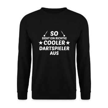 Dart Darts Darten - Unisex Pullover - Schwarz - Vorne - Alina (178cm) & Michal (187cm)