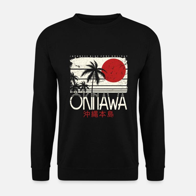 OKINAWA JAPAN JAPANISCHE FLAGGE RETRO GESCHENK - Unisex Pullover - Schwarz
