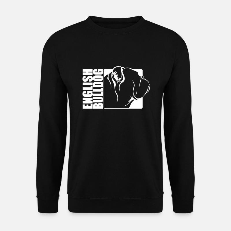 English Bulldog Profil Hunde Hund Wilsigns - Unisex Pullover - Schwarz