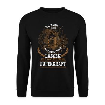 Bier - Unisex Pullover - Schwarz - Vorne - Alina (178cm) & Michal (187cm)