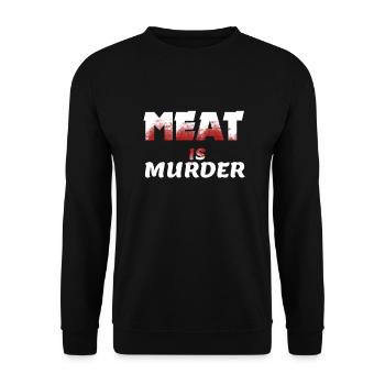contre la viande La viande est un meurtre végétalien - Sweat-shirt Unisexe - noir - Devant - Alina (178cm) & Michal (187cm)
